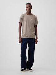 Gap Khaki Green Stripe Pocket Short Sleeve T-Shirt - Image 3 of 4