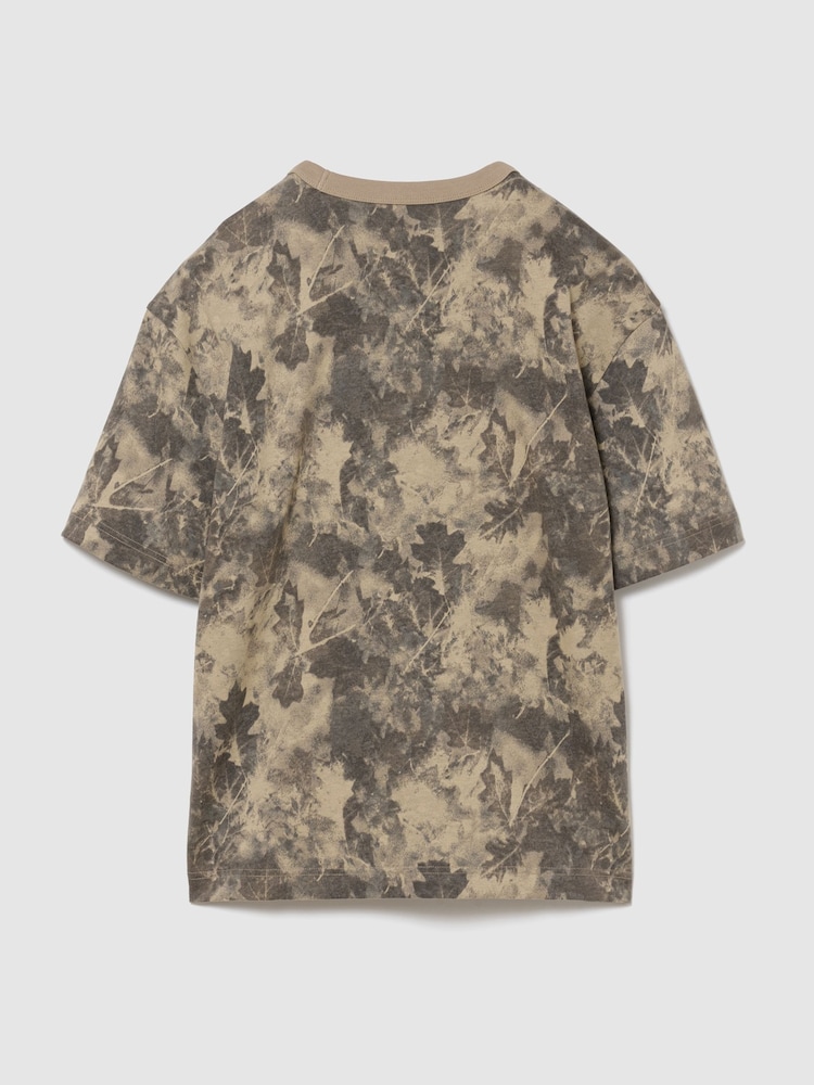 Gap Brown Camouflage Heavyweight Boxy Short Sleeve T-Shirt - Image 2 of 2