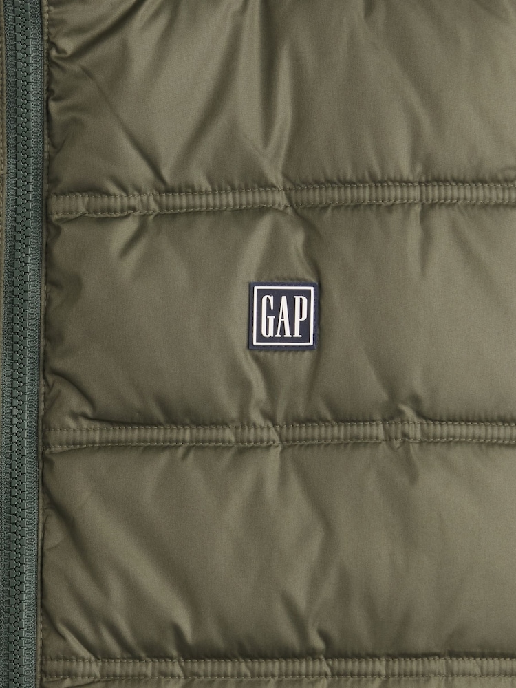 Gap Green Relaxed Puffer Jacket - Image 4 of 4 Gap Green Relaxed Puffer Jacket - Image 4 of 4