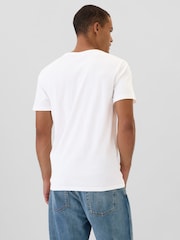 Gap White EverydaySoft Mini-Logo V-Neck T-Shirt - Image 2 of 4