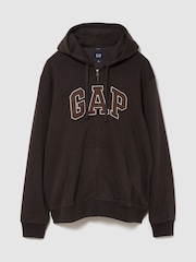 Gap Chocolate Brown Vintage Soft Arch Logo Zip-up Hoodie - Image 1 of 3