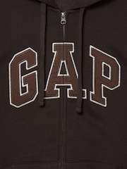 Gap Chocolate Brown Vintage Soft Arch Logo Zip-up Hoodie - Image 3 of 3