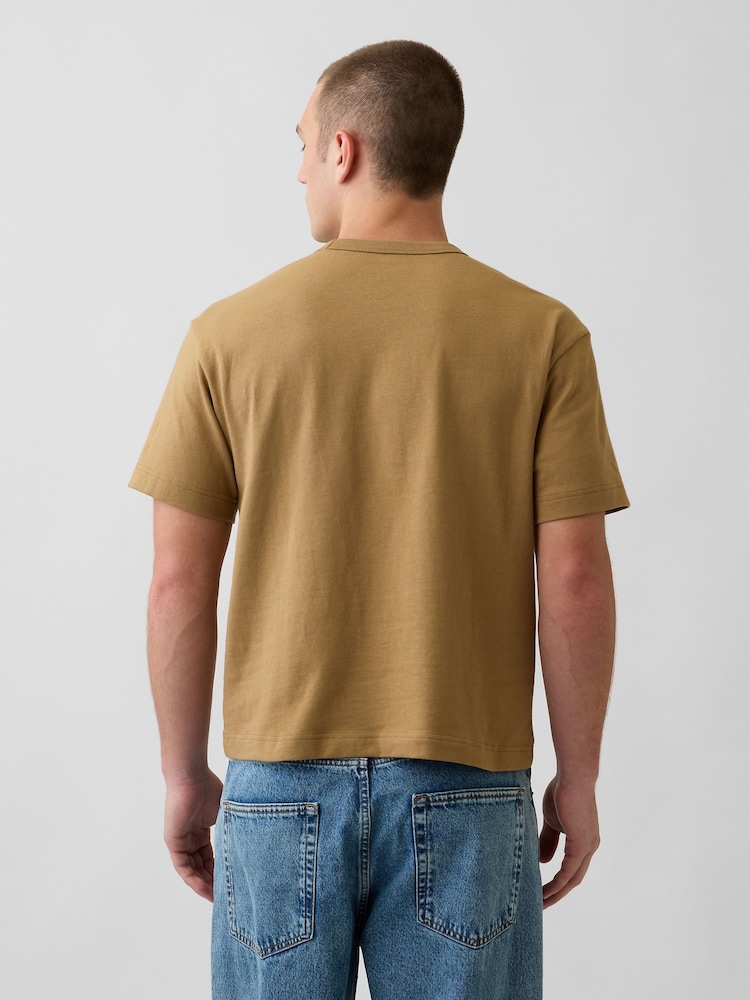 Lichtbruin - Gap Heavyweight Relaxed Gap Logo Crop T-shirt - Afbeelding 2 van 4