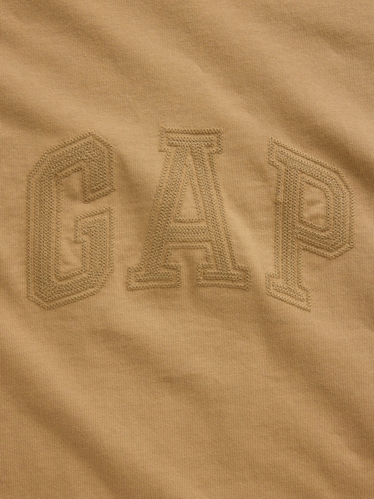 Lichtbruin - Gap Heavyweight Relaxed Gap Logo Crop T-shirt - Afbeelding 4 van 4