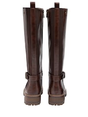 Lotus Brown Leg Boots With Elasticated Panels - Image 3 of 4