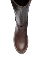 Lotus Brown Leg Boots With Elasticated Panels - Image 4 of 4