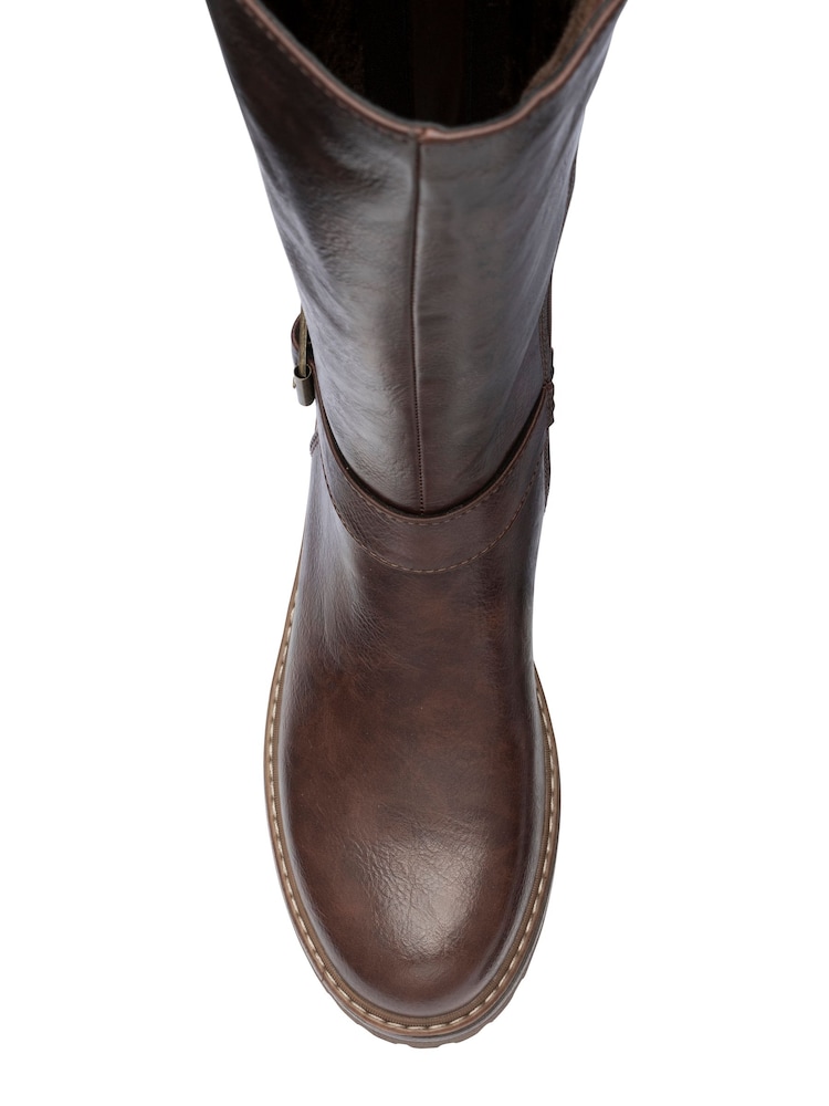 Lotus Brown Leg Boots With Elasticated Panels - Image 4 of 4 Lotus Brown Leg Boots With Elasticated Panels - Image 4 of 4