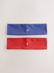 Bleu cobalt/rouge - soi-même. Lot de 2 bandeaux - Image 1 de 4