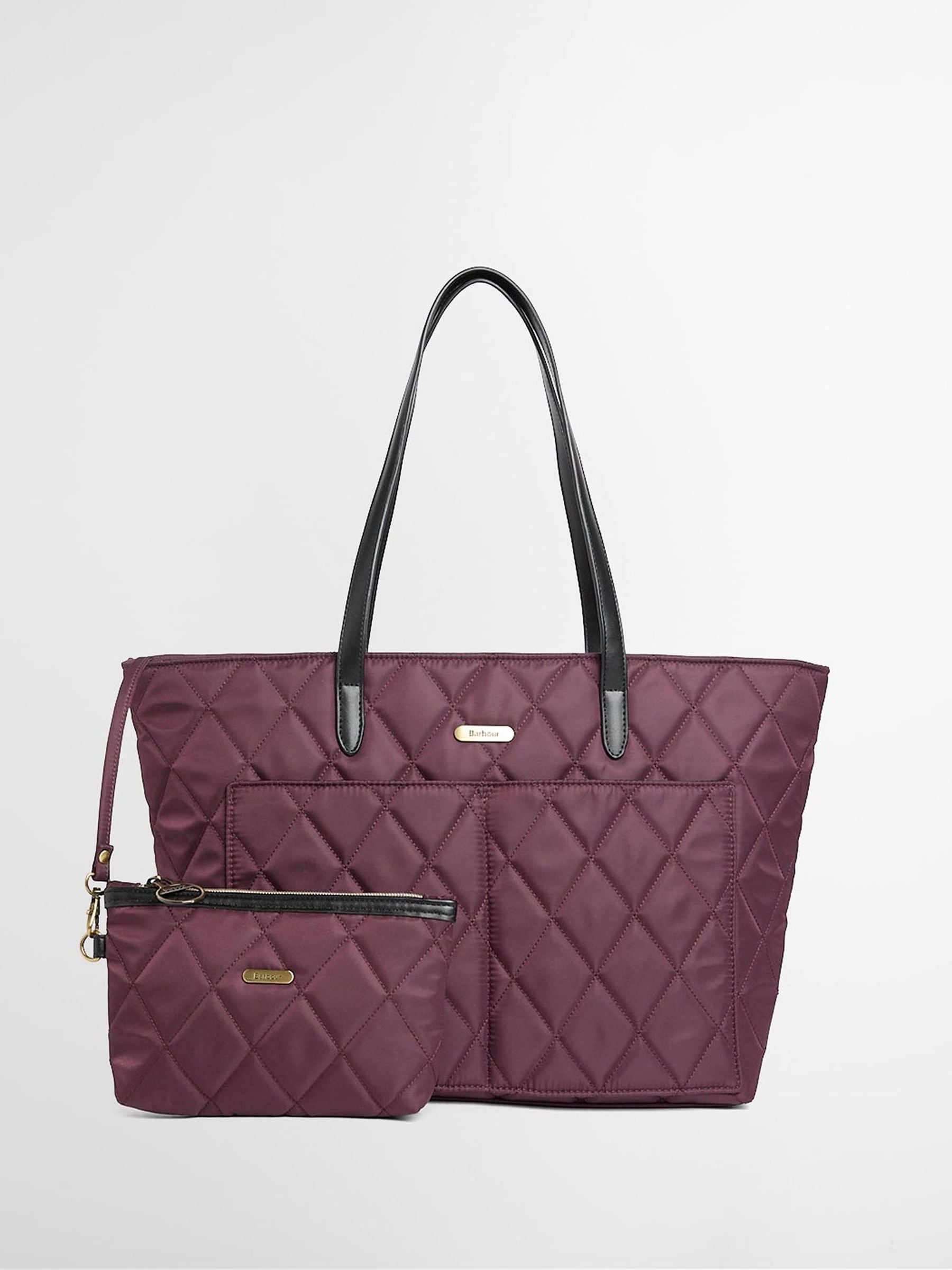 Barbour Womens Quilted Tote Bag - Fig - Image 4