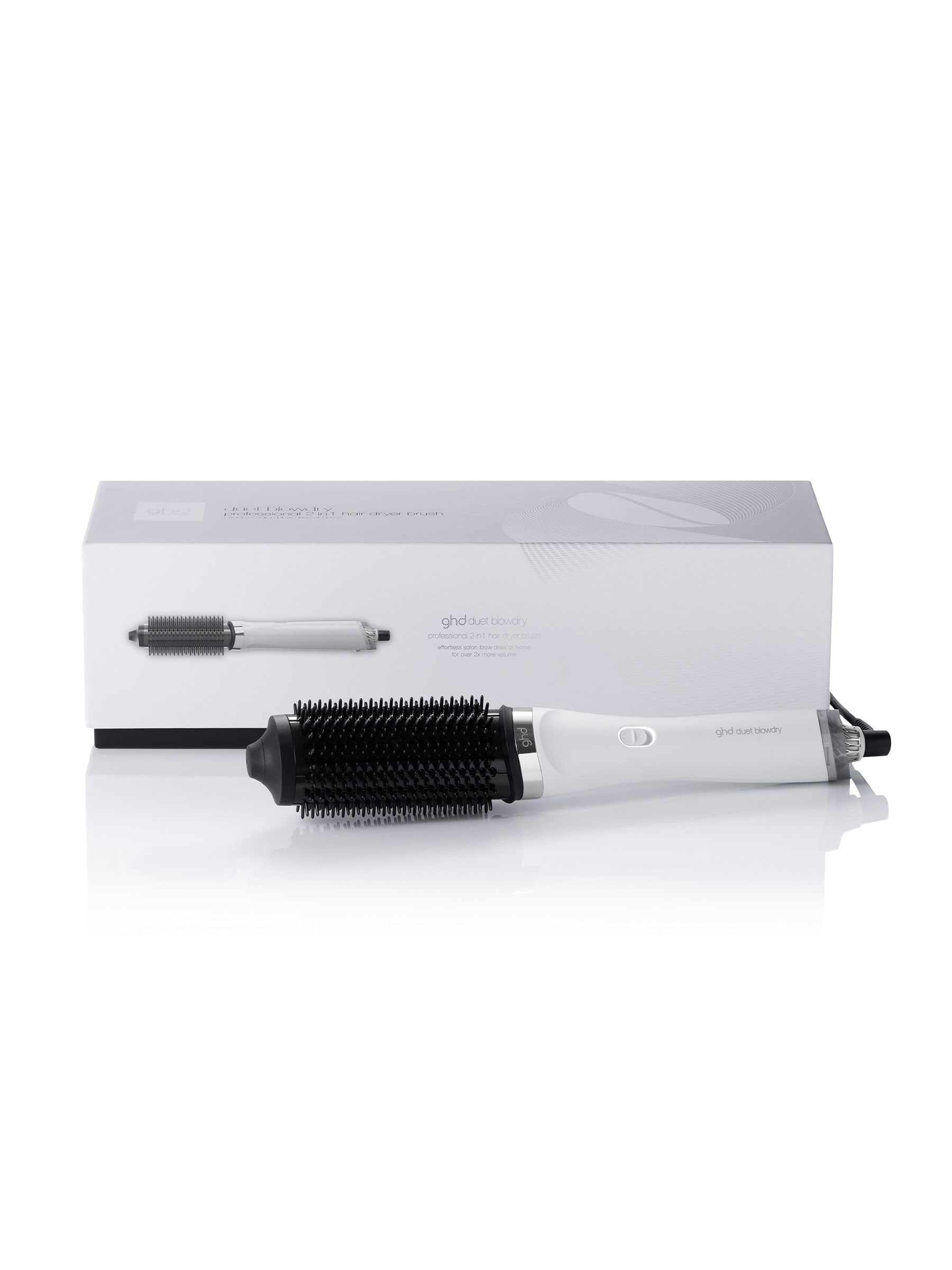 Ghd Unisex White Duet Blowdry 2-In-1 Hair Dryer Brush Festive Gift Set