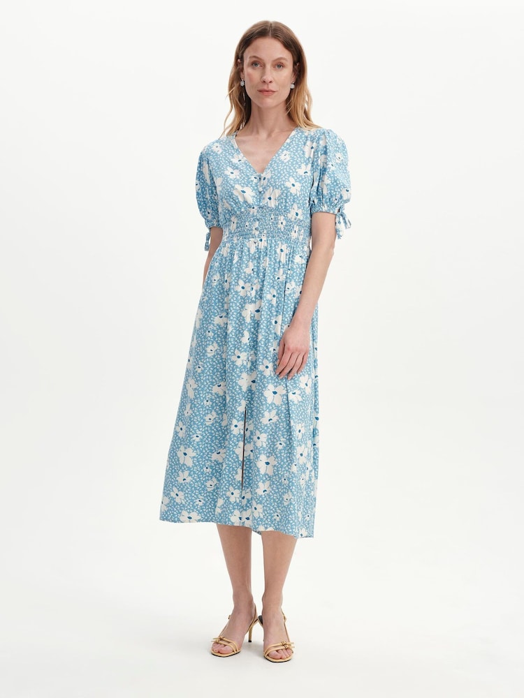 Finery Margot Rynket Midi Kjole Med knapper - Bilde 1 av 4