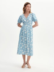Finery Margot Rynket Midi Kjole Med knapper - Bilde 3 av 4