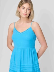 Albastru - Rochie midi Finery Hazel din pânză de bumbac - Imaginea 3 din 4