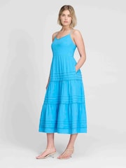 Albastru - Rochie midi Finery Hazel din pânză de bumbac - Imaginea 4 din 4