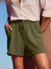 Forest Green Seer Sucker Lightweight Shorts - Image 3 of 9