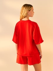 Red City Graphic LA Short Sleeve Crewneck Sweatshirt Heavyweight T-Shirt - Image 2 of 8