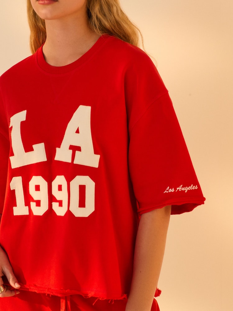 Rouge - T-shirt City Graphic LA à manches courtes à col rond - Image 5 of 8