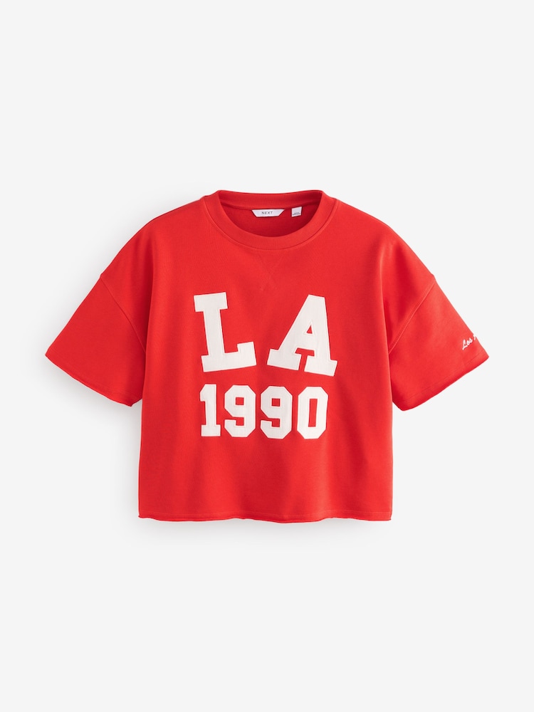 Rouge - T-shirt City Graphic LA à manches courtes à col rond - Image 6 of 8