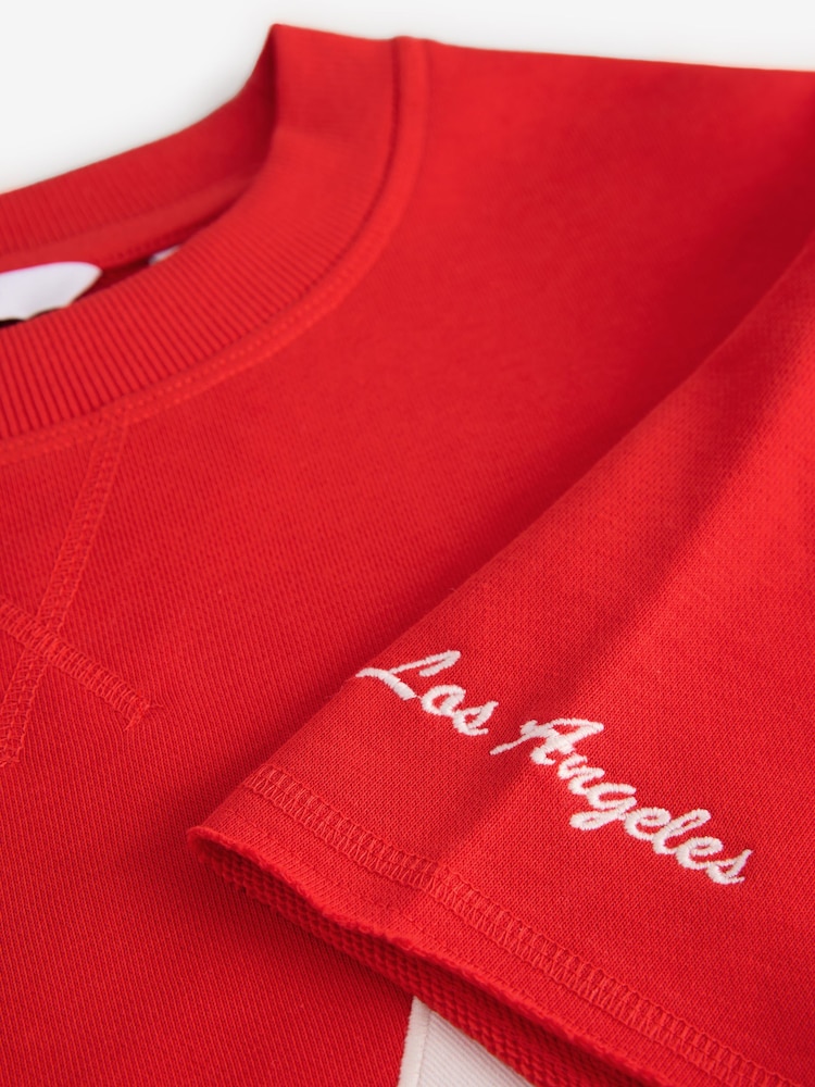 Rouge - T-shirt City Graphic LA à manches courtes à col rond - Image 7 of 8