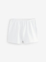 Ecru Raw Hem Detail Washed 100% Cotton Jersey Shorts - Image 4 of 6