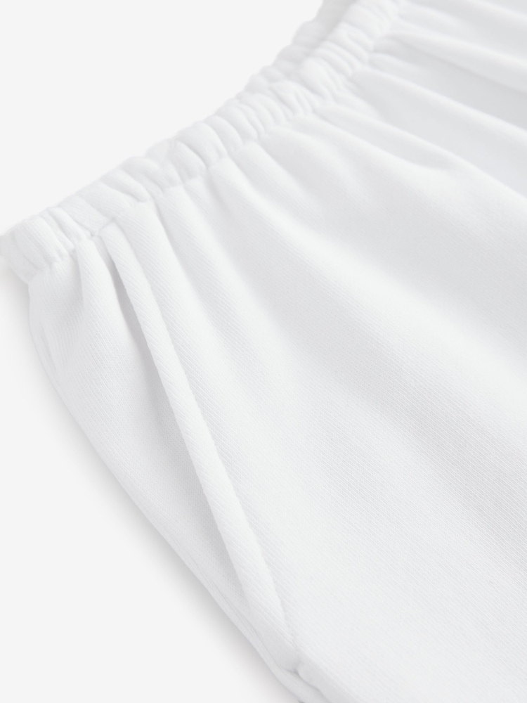 Ecru Raw Hem Detail Washed 100% Cotton Jersey Shorts - Image 6 of 6
