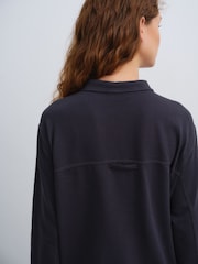 Charcoal Grey Seer Sucker Button Through Lightweight Jacket - Image 5 of 5