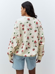 Red Graphic Strawberry Print Cotton Rich Long Crew Neck Sweatshirt - Image 8 of 13