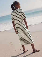 Monochrome Stripe Knitlook Short Sleeve Dress - Image 3 of 7
