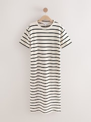 Monochrome Stripe Knitlook Short Sleeve Dress - Image 5 of 7