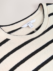 Monochrome Stripe Knitlook Short Sleeve Dress - Image 6 of 7