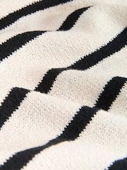 Monochrome Stripe Knitlook Short Sleeve Dress - Image 7 of 7