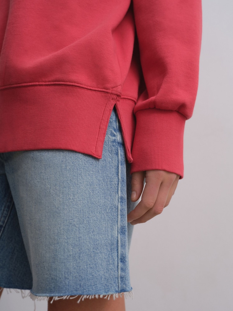 Red Relaxed Fit Essentials Longline Sweatshirt - Image 4 of 7