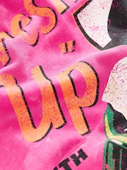 Fluro Pink Relaxed Fit License 7up Washed Crewneck Sweatshirt - Image 8 of 9
