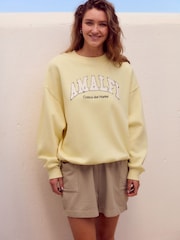 Buttermilk Yellow Boucle Amalfi City Graphic Sweat Top - Image 2 of 7