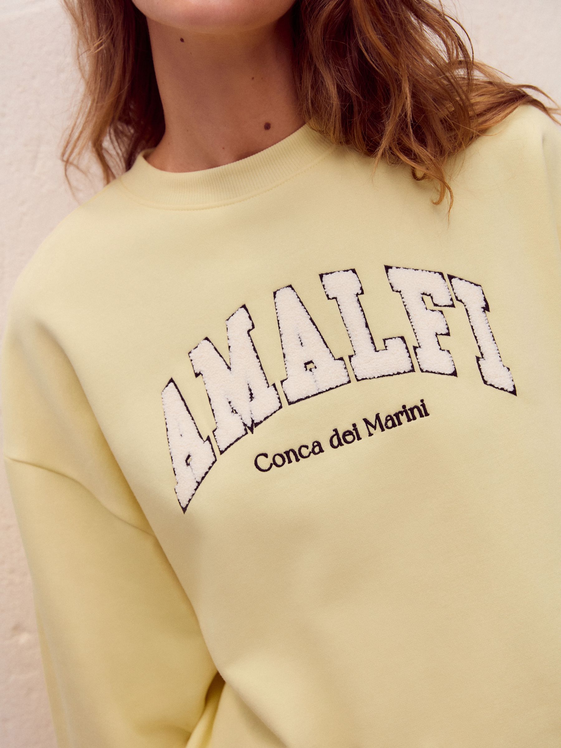 Buy Buttermilk Yellow Boucle Amalfi City Graphic Sweat Top from