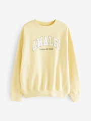 Buttermilk Yellow Boucle Amalfi City Graphic Sweat Top - Image 5 of 7