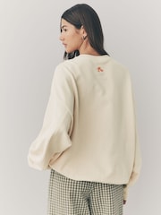 Ecru Graphic NYC Garden Party 100% Cotton Sweatshirt - Image 2 of 8