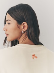 Ecru Graphic NYC Garden Party 100% Cotton Sweatshirt - Image 5 of 8
