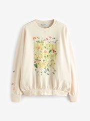 Ecru Graphic NYC Garden Party 100% Cotton Sweatshirt - Image 6 of 8