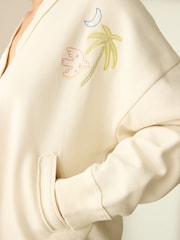 Ecru Relaxed Fit Button Down Embroidered Cardigan - Image 6 of 6