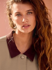 Neutral Seer Sucker Button Through Lightweight Jacket - Image 2 of 4