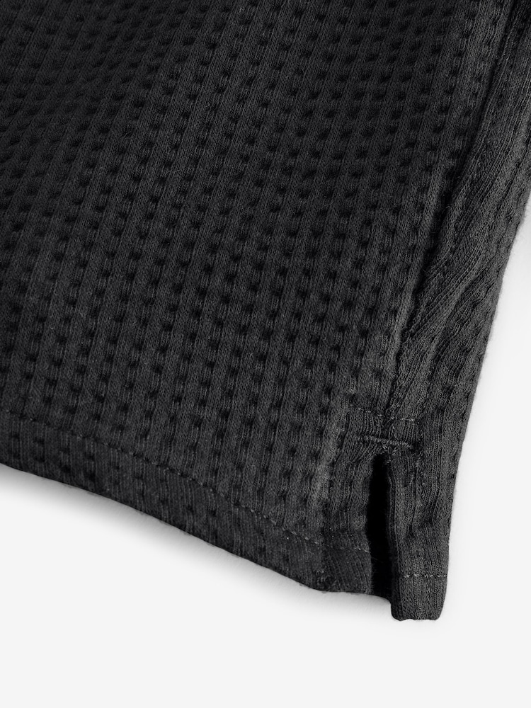 Charcoal Grey/ Slate Textured Seer Shorts - Image 6 of 6