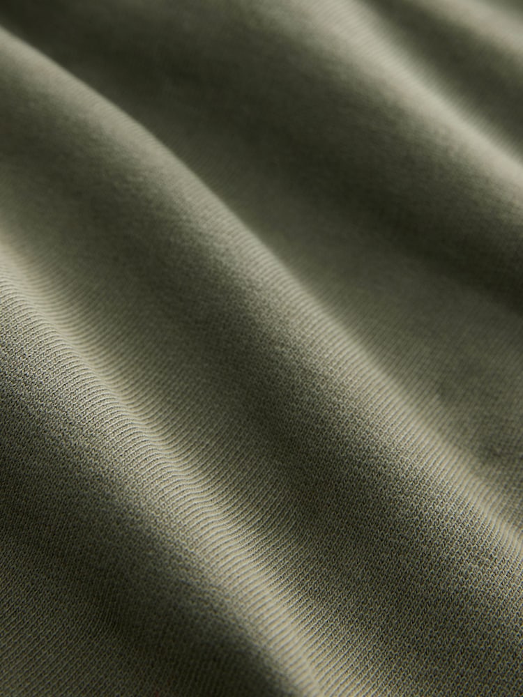 Green Relaxed Fit Washed Cotton V-Neck Hoodie - Image 8 of 8