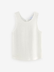 Ecru Crochet Shell Tank Top - Image 6 of 8