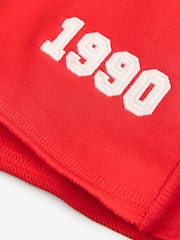 Rot - Shorts mit offenem Saum mit Grafik LA 1990 - Bild 7 von 7