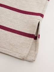 Burgundsko rdeča - Cosy Soft Touch Boxy kratek rokav; s kratkimi rokavi črtasta pletena majica pulover - Slika 3 iz 3