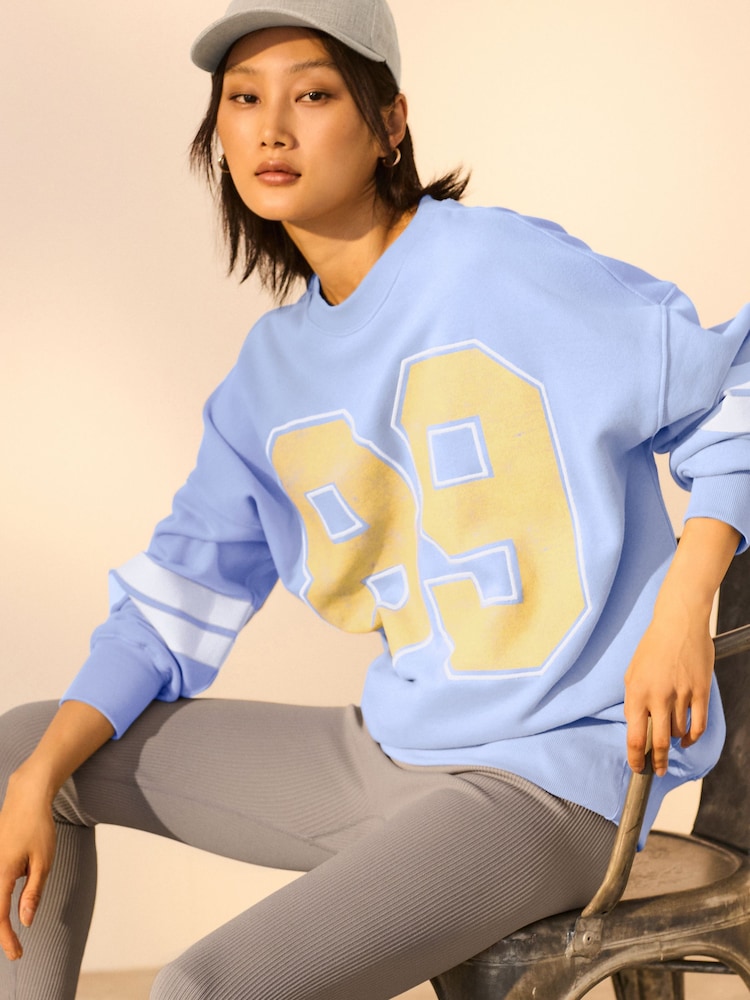 Blue Graphic 89 Number Sweatshirt - Image 1 of 7