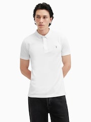 Белый - Рубашка поло с короткими рукавами Allsaints Reform - Image 1 of 6