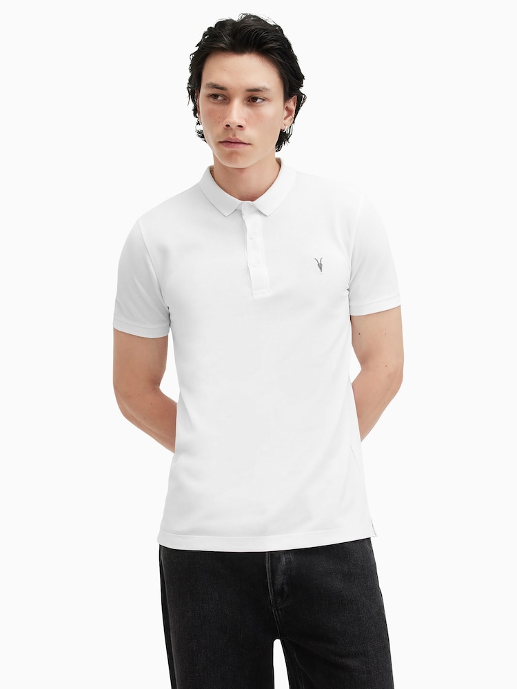 Белый - Рубашка поло с короткими рукавами Allsaints Reform - Image 1 of 6