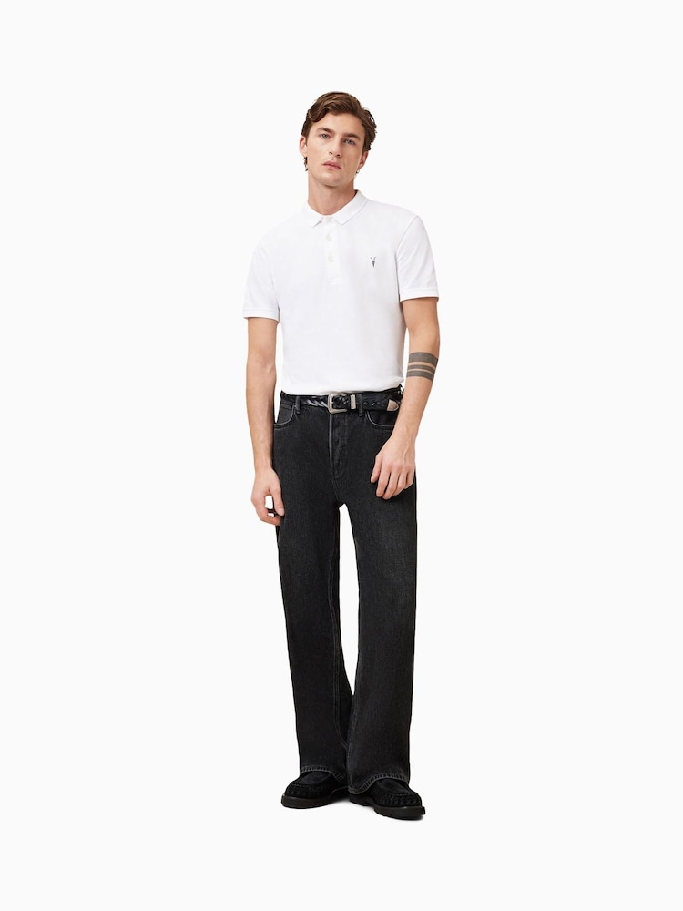 Bela - Allsaints Polo majica s kratkimi rokavi Reform - Slika 2 iz 8 Bela - Allsaints Polo majica s kratkimi rokavi Reform - Slika 2 iz 8